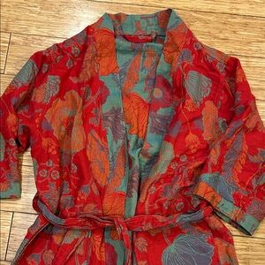 Kimono Ownkoti Retro Print Cotton Yarn-dyed Jacquard Bathrobe Eclectic Grandpa M